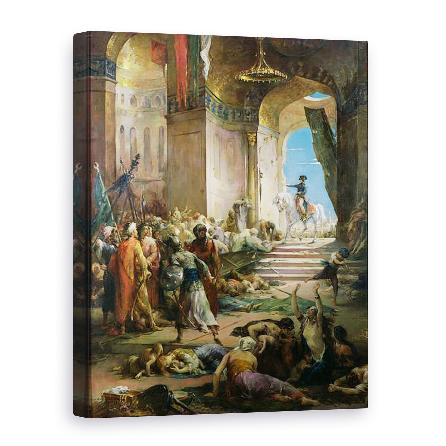 Tablou canvas - Henri Leopold Levy - Napoleon Bonaparte 1769-1821 in Marea Moschee de la Cairo, 75 x 100 cm