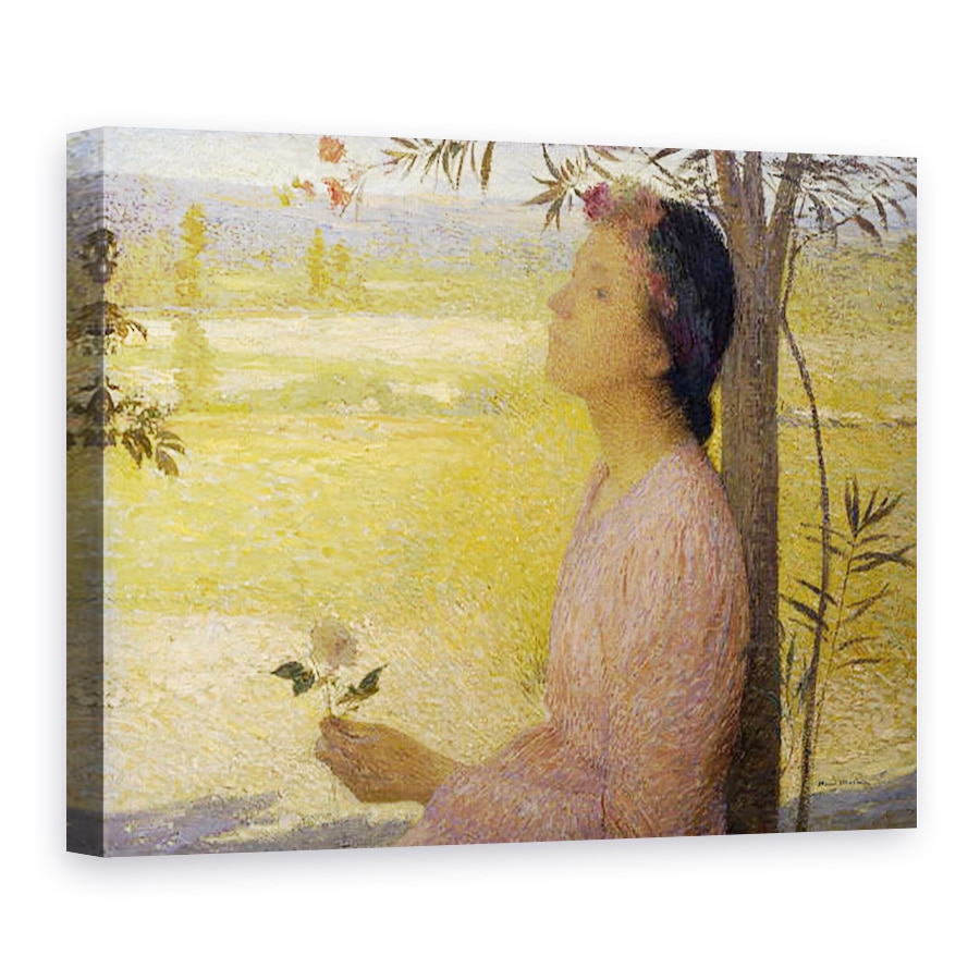 Tablou canvas - Henri Martin - Tanara femeie cu un trandafir, 75 x 100 cm