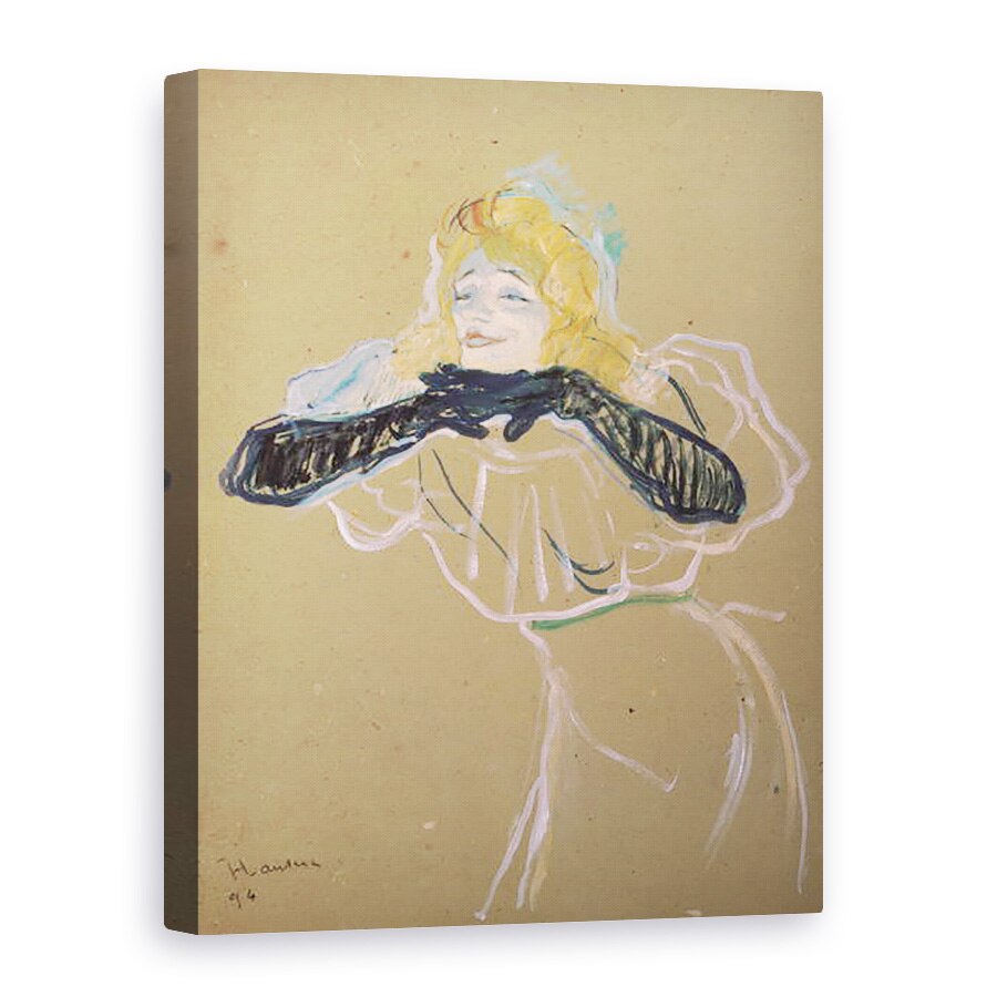 Tablou canvas - Henri de Toulouse-Lautrec - Yvette Guilbert 1867-1944 cantand Linger, Longer, Loo, 75 x 100 cm