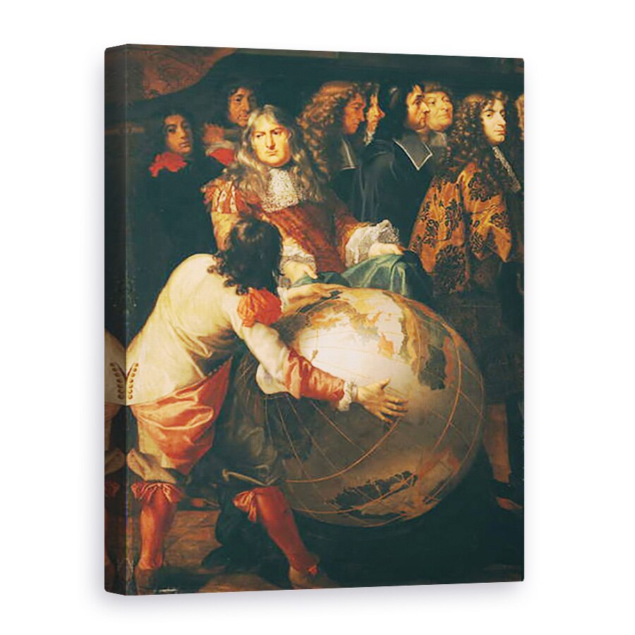 Tablou canvas - Henri Testelin - Jean-Baptiste Colbert 1619-83 Prezentarea membrilor Academiei Regale de stiinta lui Ludovic al XIV-lea 1638-1715 detaliu al partii stangi, 75 x 100 cm