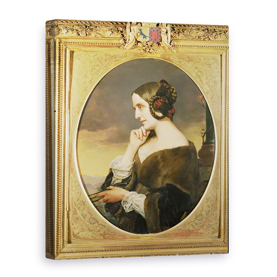 Tablou canvas - Henri Lehmann - Portretul Contesei Marie dAgoult, 75 x 100 cm