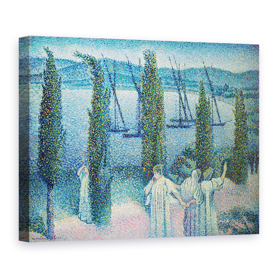 Tablou canvas - Henri-Edmond Cross - Vedere spre coasta cu chiparos, 75 x 100 cm
