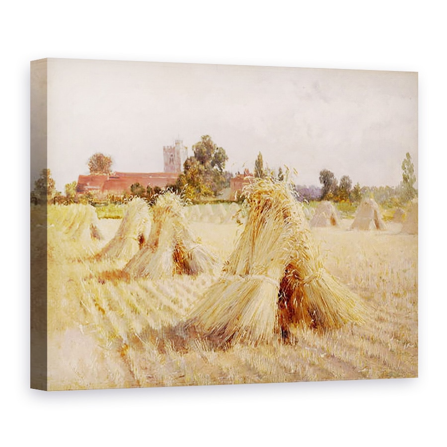 Tablou canvas - Heywood Hardy - Porumb Stooks by Bray Church, 75 x 100 cm
