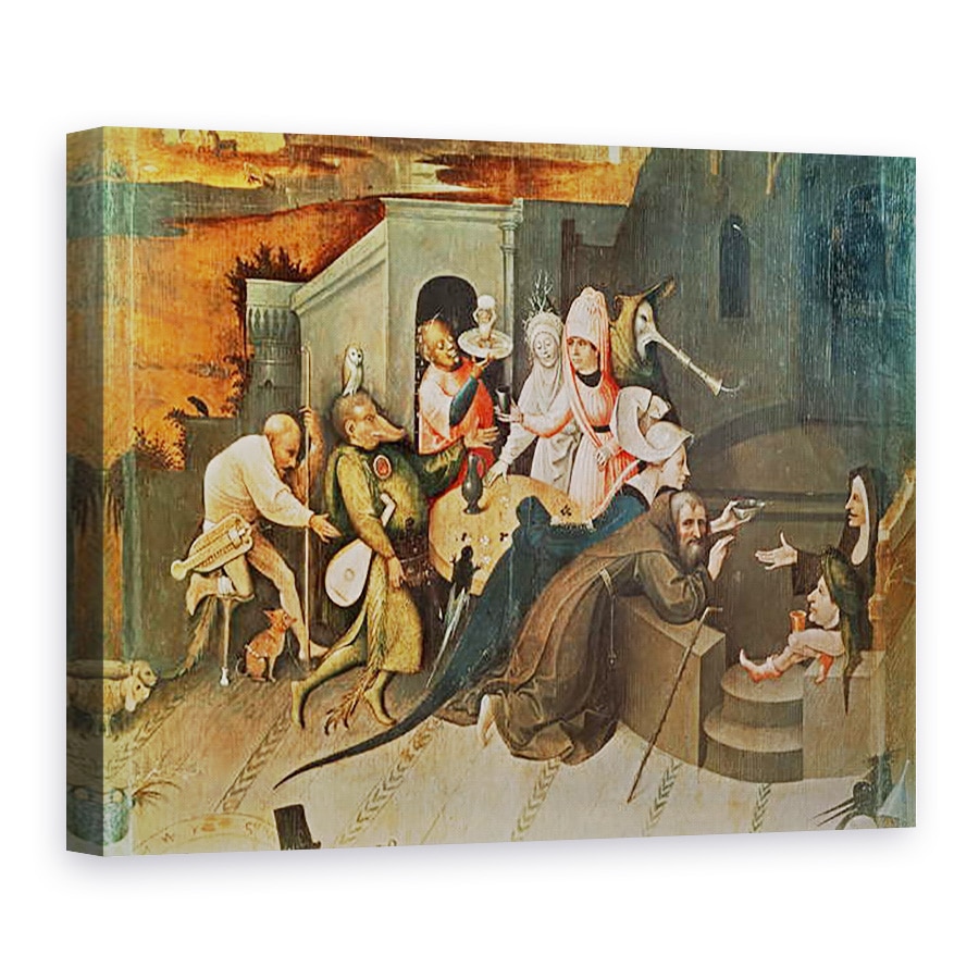 Tablou canvas - Hieronymus Bosch - Triptic al ispitei Sfantului Anton, 60 x 80 cm