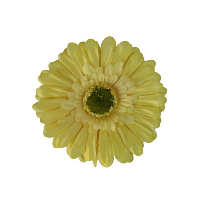 Set 24 x cap gerbera, galben, 12 cm