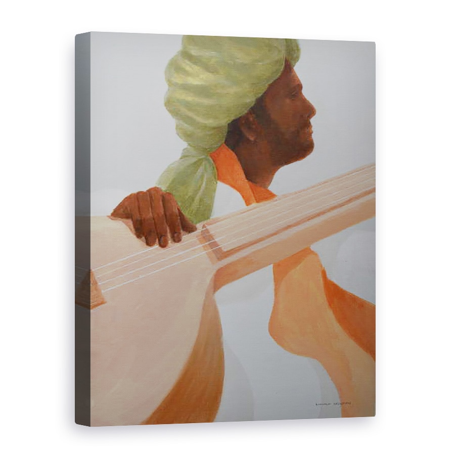 Tablou canvas - Lincoln Seligman - Interpret la sitar III, 75 x 100 cm