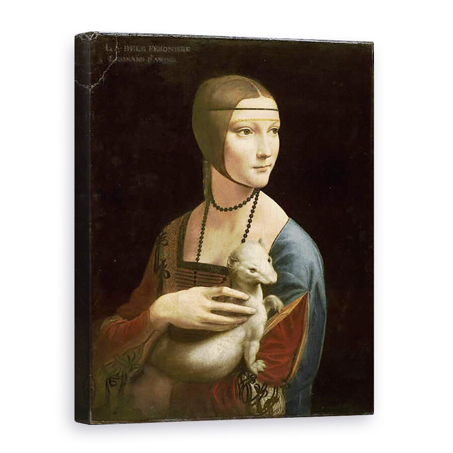 Tablou canvas - Leonardo da Vinci - Doamna cu hermina Cecilia Gallerani, 60 x 80 cm