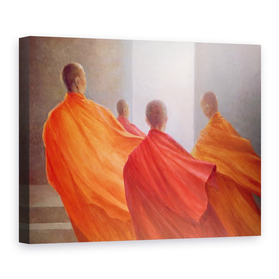 Tablou canvas - Lincoln Seligman - Patru calugari pe Treptele Templului, 60 x 80 cm