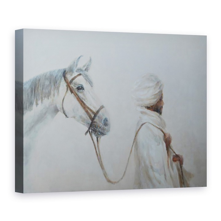 Tablou canvas - Lincoln Seligman - Omul de conducere cal, 75 x 100 cm