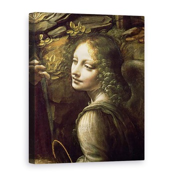 Tablou canvas - Leonardo da Vinci - Detaliu al ingerului, de la Fecioara Stancilor Fecioara cu Pruncul Sfantul Ioan adorand Pruncul Hristos insotit de un inger, 75 x 100 cm Tablou canvas - Leonardo da Vinci - Detaliu al ingerului, de la Fecioara Stancilor Fecioara cu Pruncul Sfantul Ioan adorand Pruncul Hristos insotit de un inger, 75 x 100 cm