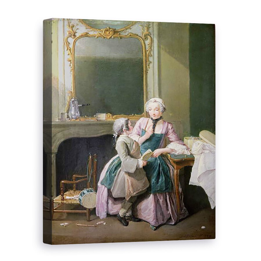 Tablou canvas - Louis Aubert - Lectia de lectura, 75 x 100 cm