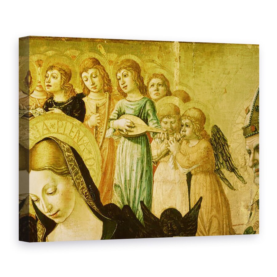 Tablou canvas - Lorenzo d'Alessandro da Severino II - Casatoria Sfintei Ecaterina din Siena, detaliu al sefului Fecioarei si ingerilor muzicali, 75 x 100 cm