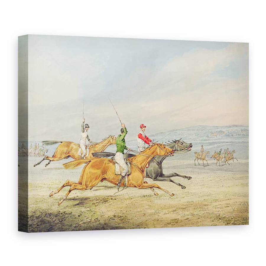 Tablou canvas - Henry Thomas Alken - Steeplechasing, Trei Riders galop spre dreapta, 75 x 100 cm