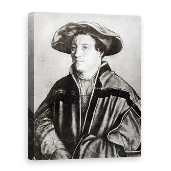 Tablou canvas - Hans Holbein the Younger - Portretul unui barbat cu o palarie rosie, 60 x 80 cm Tablou canvas - Hans Holbein the Younger - Portretul unui barbat cu o palarie rosie, 60 x 80 cm