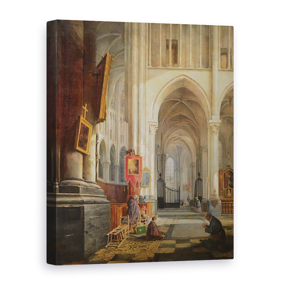 Tablou canvas - Hippolyte Joseph Cuvelier - Interiorul Catedralei Sf., 75 x 100 cm