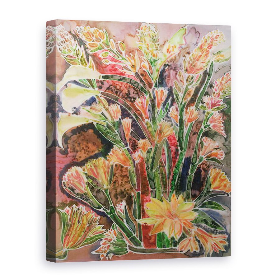 Tablou canvas - Hilary Simon - Lillies Calla cu Trandafiri Tuber, 75 x 100 cm