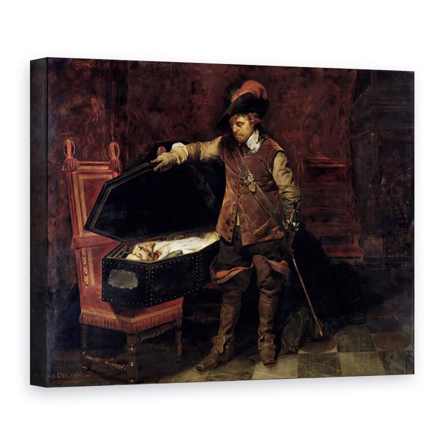Tablou canvas - Hippolyte Delaroche - Oliver Cromwell 1599-1658 Deschiderea sicriului lui Carol I 1600-49 1831, 60 x 80 cm