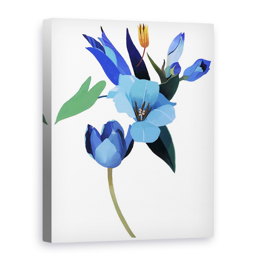 Tablou canvas - Hiroyuki Izutsu - Lalele si flori albastre, 75 x 100 cm