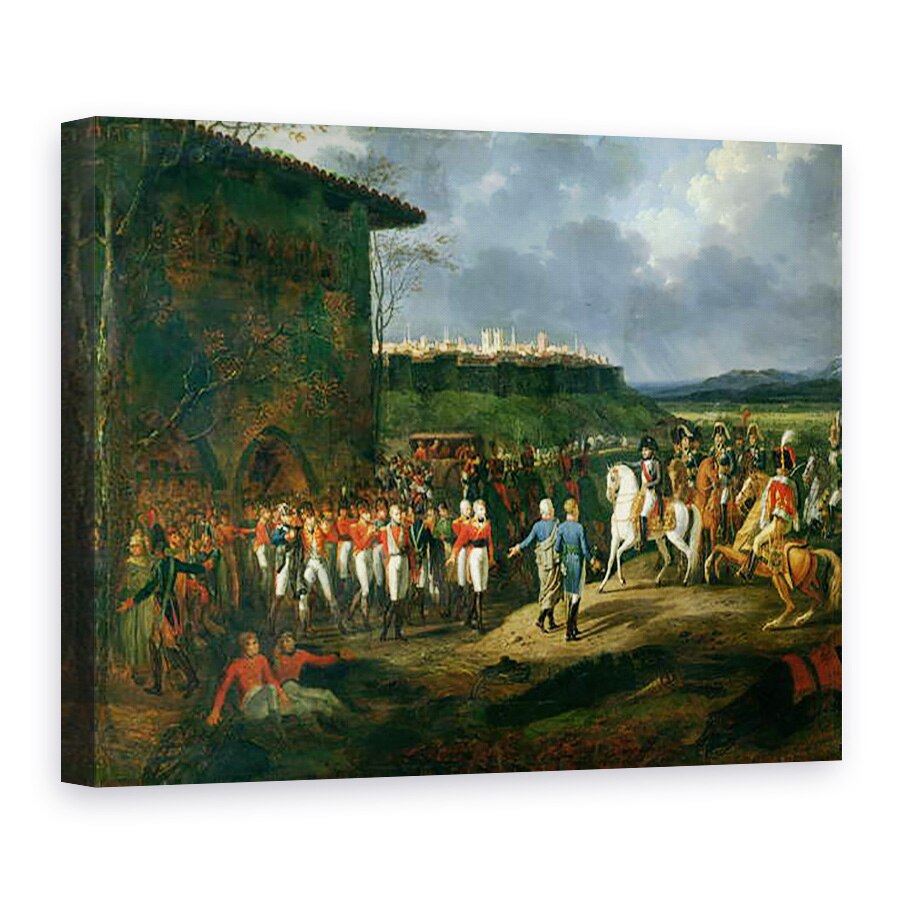 Tablou canvas - Hippolyte Lecomte - Prizonierii englezi de la Astorga fiind prezentati lui Napoleon Bonaparte 1769-1821 in 1809, detaliu I, 75 x 100 cm