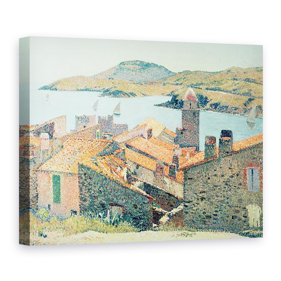 Tablou canvas - Henri Martin - Acoperisuri rosii la Collioure, 75 x 100 cm