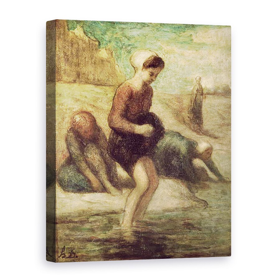 Tablou canvas - Honore Daumier - La marginea apei, 60 x 80 cm