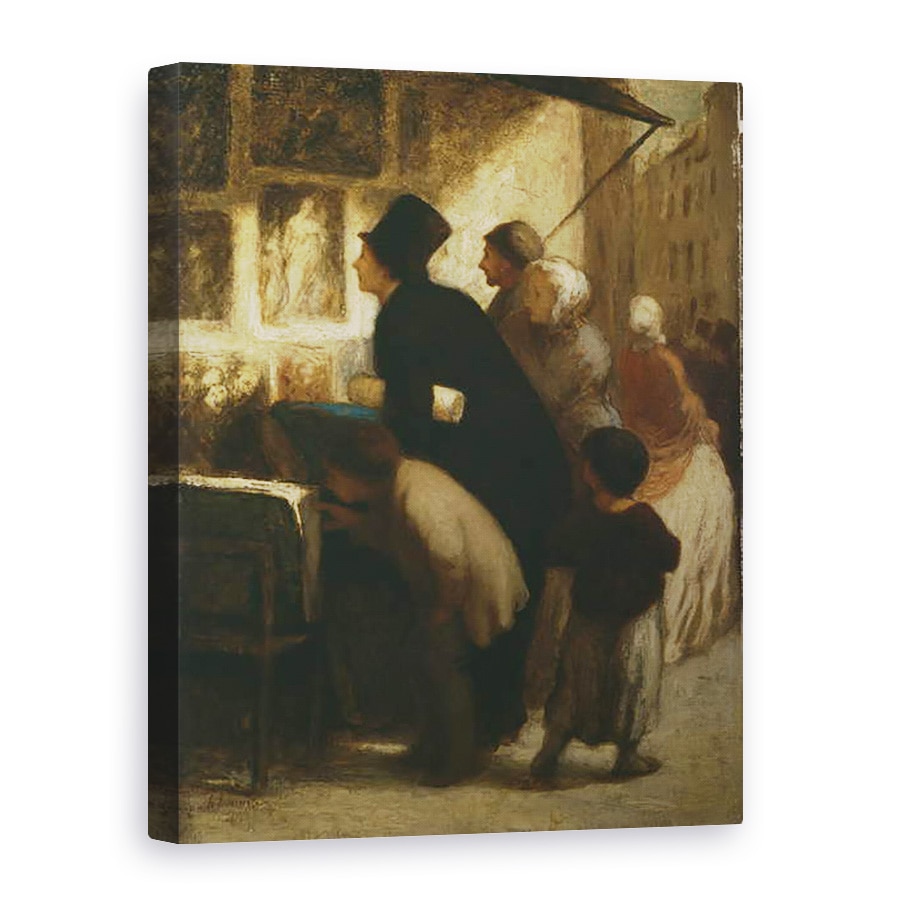 Tablou canvas - Honore Daumier - in afara magazinului vanzatorului de tiparire, 60 x 80 cm
