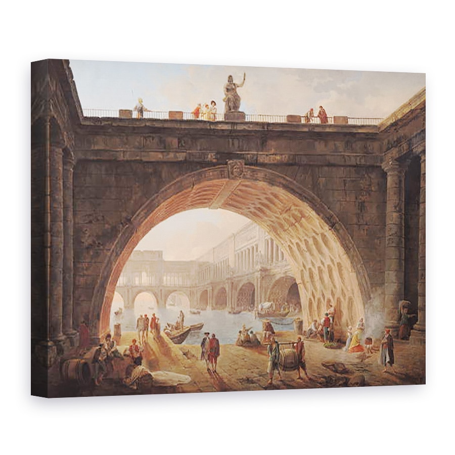 Tablou canvas - Hubert Robert - Un port, 75 x 100 cm