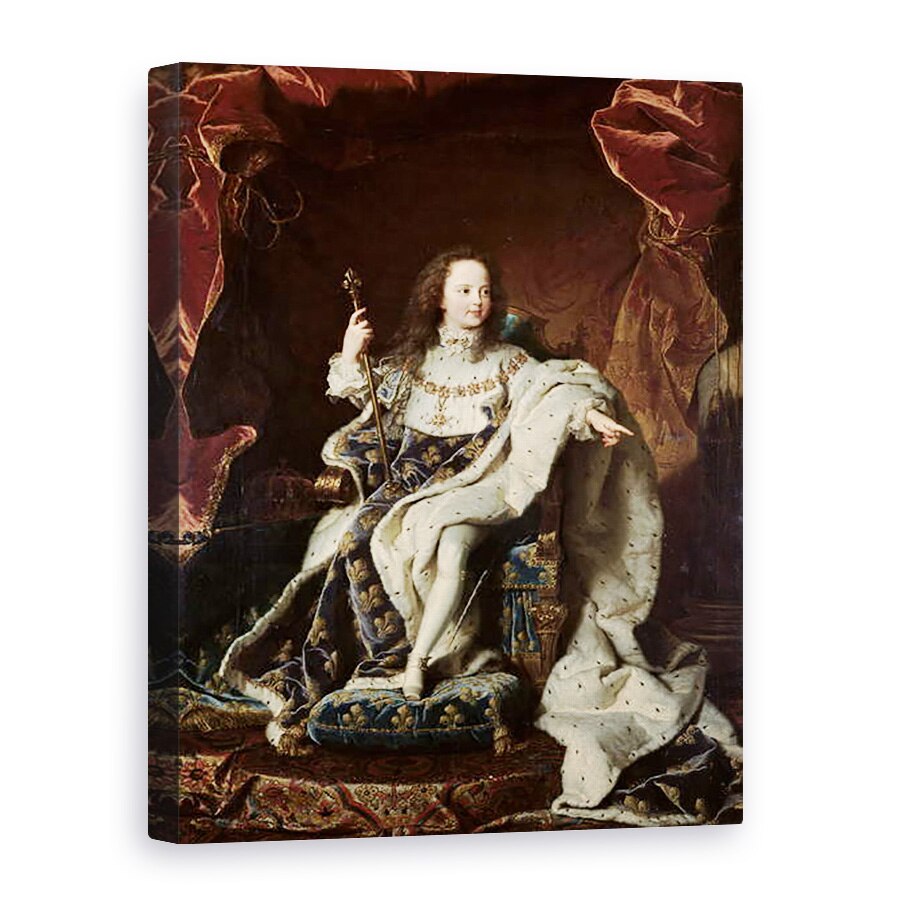 Tablou canvas - Hyacinthe Francois Rigaud - Portretul lui Ludovic al XV-lea 1710-74 in robe incoronare, 60 x 80 cm