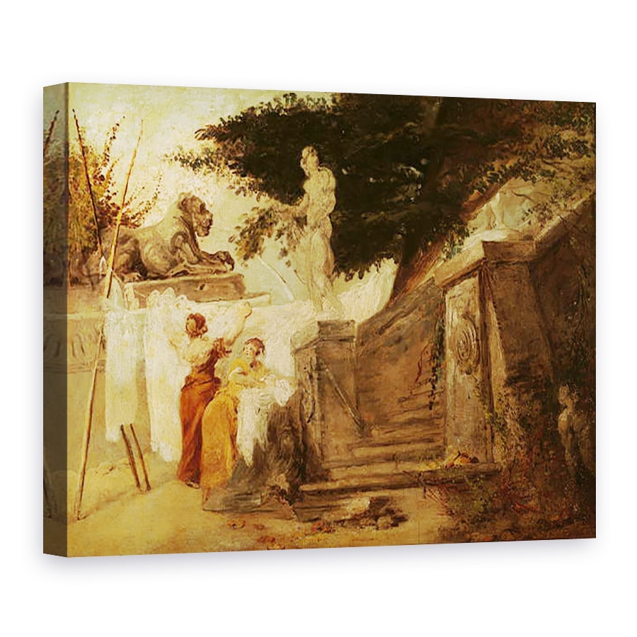 Tablou canvas - Hubert Robert - Spalator intr-o gradina, 75 x 100 cm