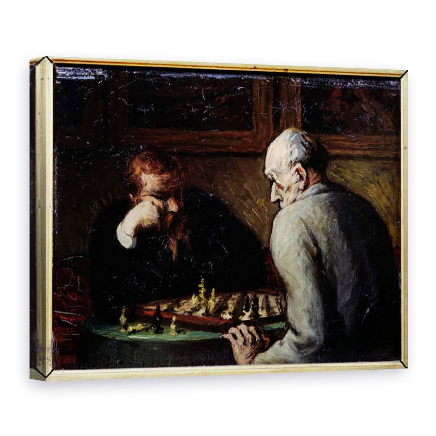 Tablou canvas - Honore Daumier - Jucatorii de sah, 60 x 80 cm