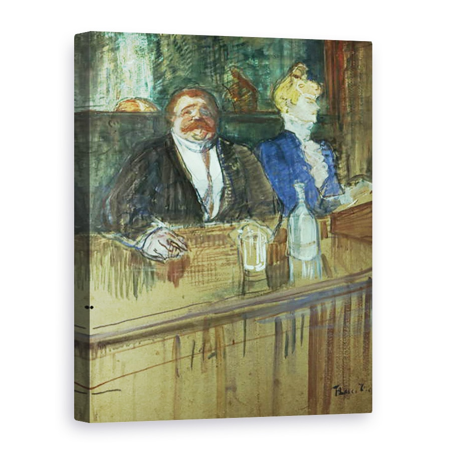 Tablou canvas - Henri de Toulouse-Lautrec - in bar, Proprietarul de grasime si casierul anemic, 75 x 100 cm