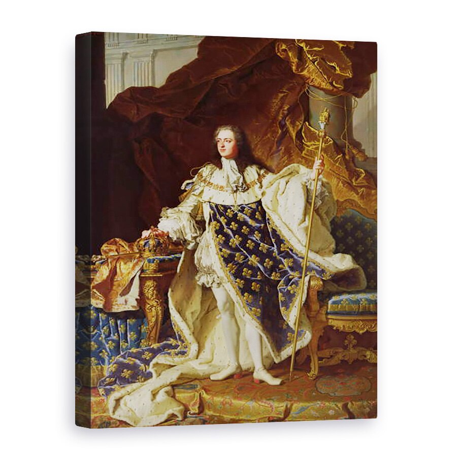 Tablou canvas - Hyacinthe Francois Rigaud - Portretul lui Ludovic al XV-lea 1715-74 in robe de incoronare, 75 x 100 cm
