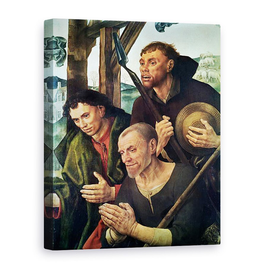 Tablou canvas - Hugo van der Goes - sef al Pastorilor, detaliu din panoul central al Altarpiesei Portinari, 50 x 70 cm
