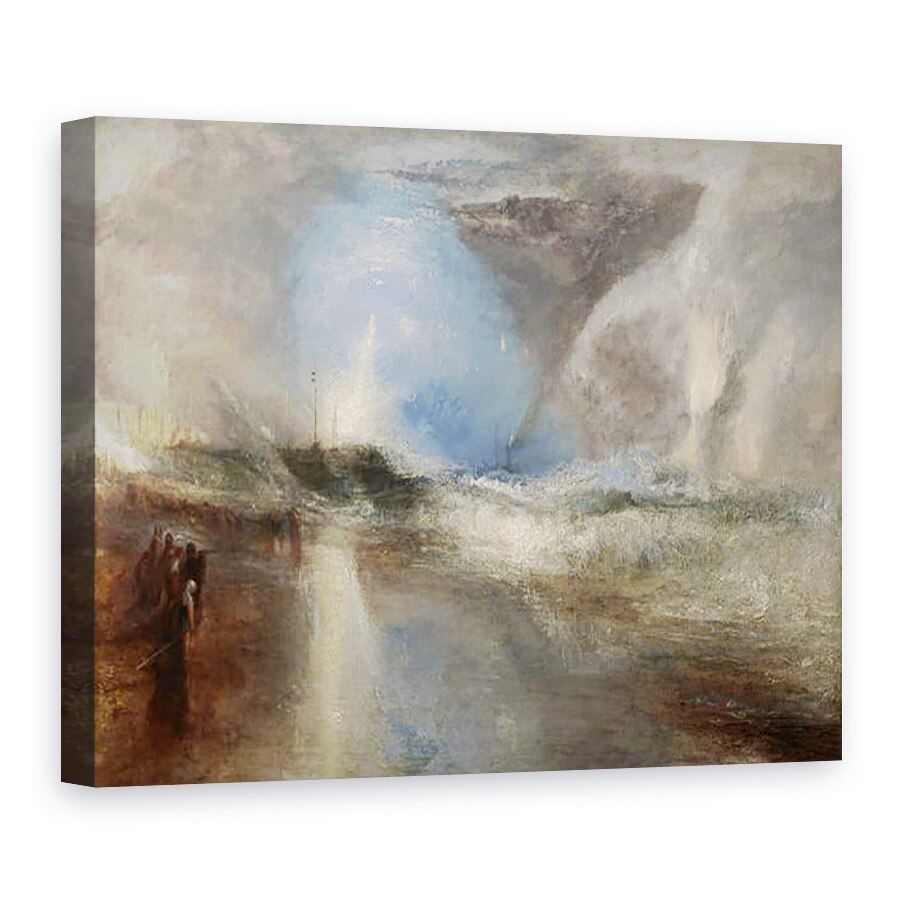 Tablou canvas - Joseph Mallord William Turner - Rachete si lumini albastre aproape la indemana pentru a avertiza barcile cu aburi de apa banc, 60 x 80 cm