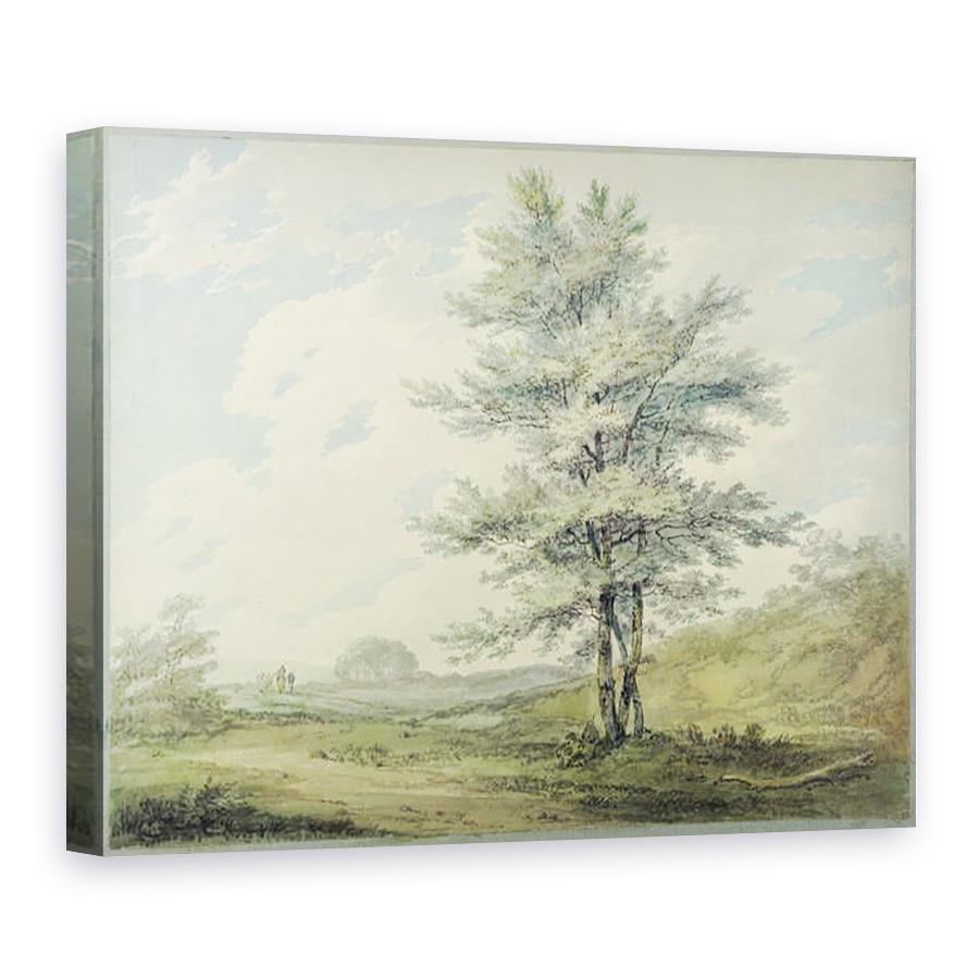 Tablou canvas - Joseph Mallord William Turner - Peisaj cu copaci si figuri, 50 x 70 cm