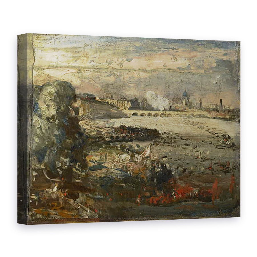 Tablou canvas - John Constable - Schita pentru Deschiderea podului Waterloo vazut de pe scarile Whitehall, 18 iunie 1817, 50 x 70 cm