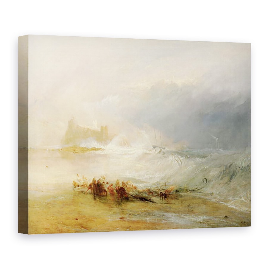 Tablou canvas - Joseph Mallord William Turner - Wreckers - Coasta Northumberland, cu o barca cu aburi asistarea unei nave in largul tarmului, 60 x 80 cm