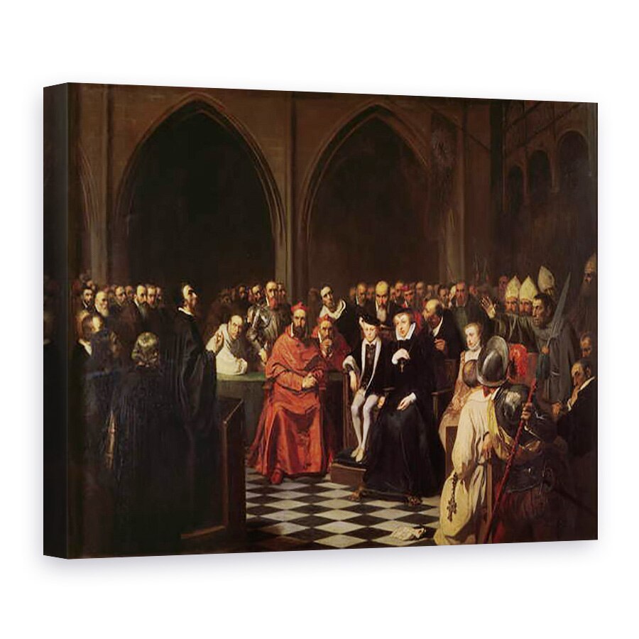Tablou canvas - Joseph-Nicolas Robert-Fleury - Colocviul de Poissy in 1561, 75 x 100 cm