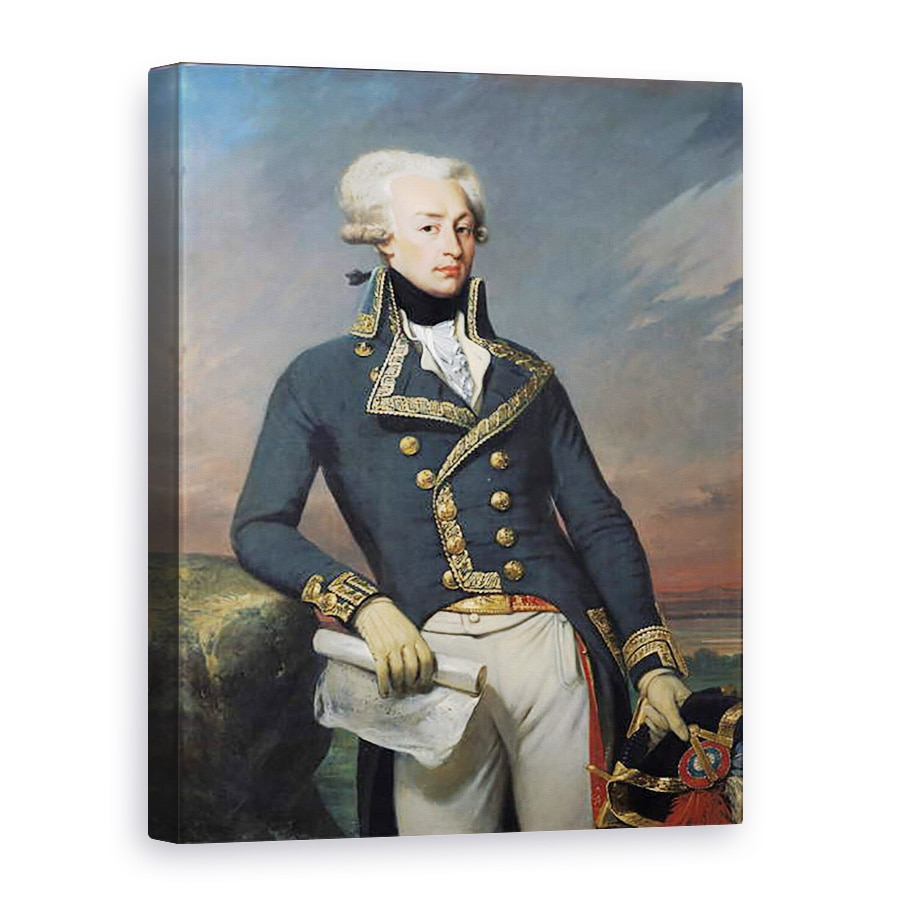 Tablou canvas - Joseph Desire Court - Portretul lui Gilbert Motier 1757-1834 Marchizul de La Fayette ca general locotenent, 75 x 100 cm