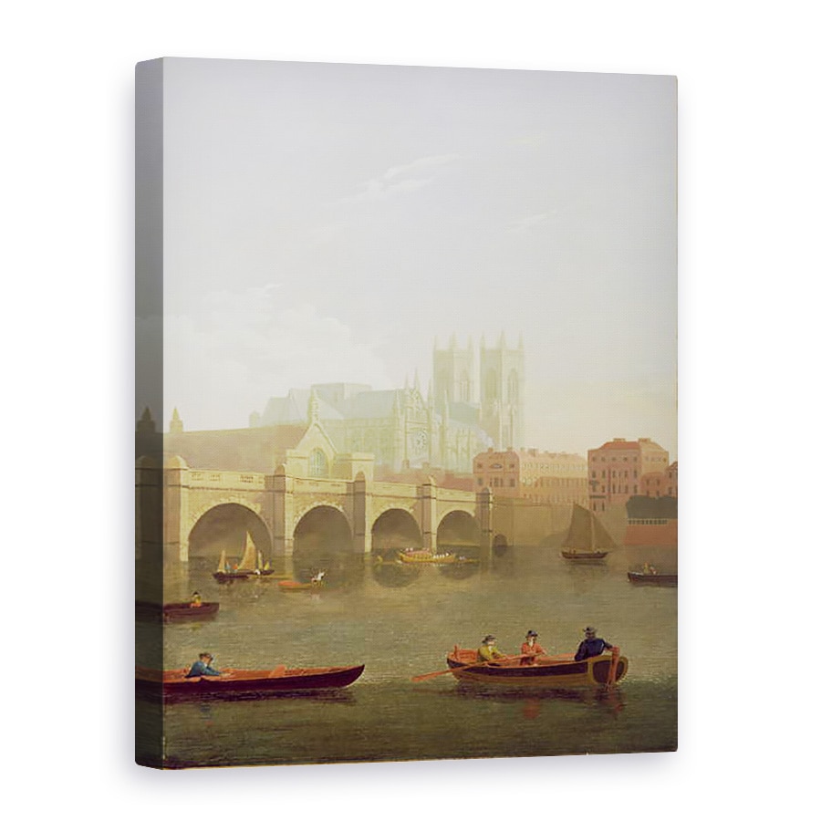 Tablou canvas - Joseph Farington - Westminster Abbey si Podul Westminster Vazut din Sud, 60 x 80 cm