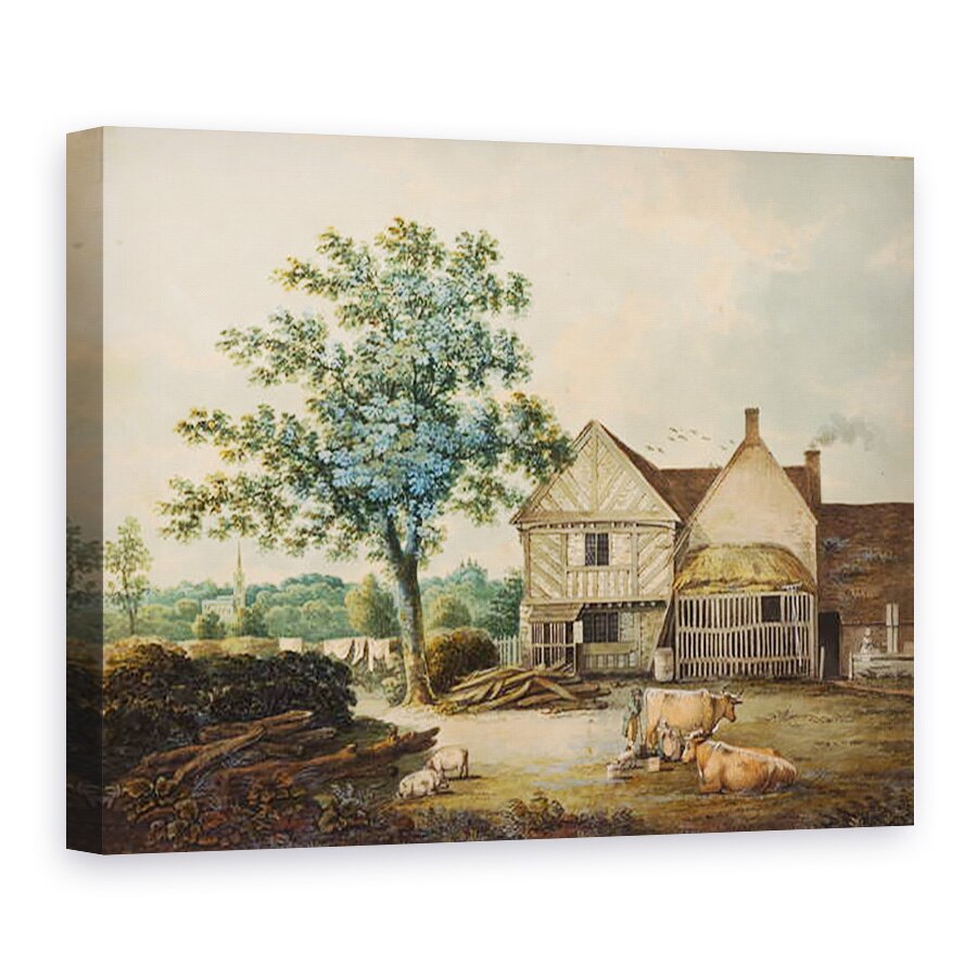 Tablou canvas - Joseph Wright - Ferma langa Aston Hall, 50 x 70 cm