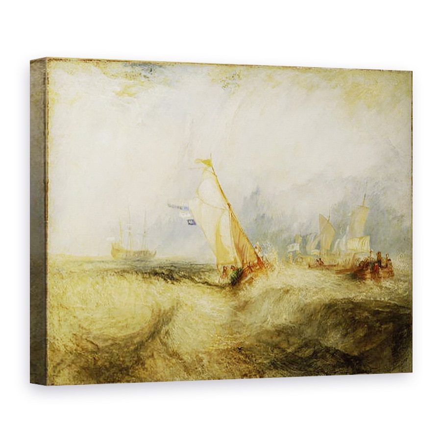 Tablou canvas - Joseph Mallord William Turner - Van Tromp merge pe cale sa va rugam stapanilor sai - Navele a Mare obtinerea o buna udare, 60 x 80 cm