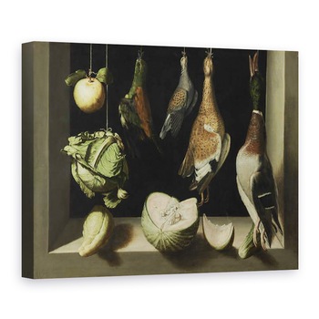 Tablou canvas - Juan Sanchez Cotan - Natura moarta cu pasari de joc, 75 x 100 cm Tablou canvas - Juan Sanchez Cotan - Natura moarta cu pasari de joc, 75 x 100 cm