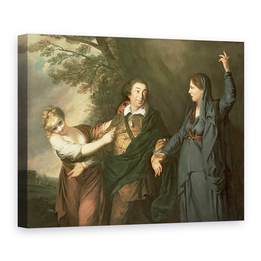 Tablou canvas - Joshua Reynolds - David Garrick 1717-79 intre muzele tragediei si comediei, 50 x 70 cm