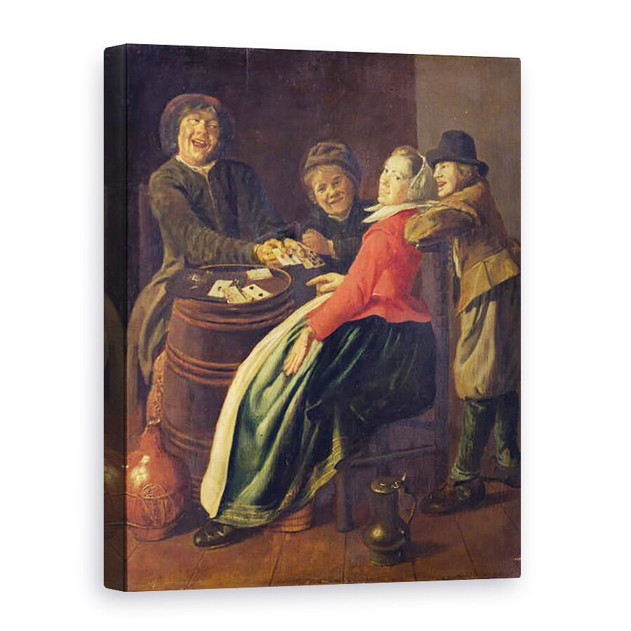 Tablou canvas - Judith Leyster - Un joc de carti, 50 x 70 cm