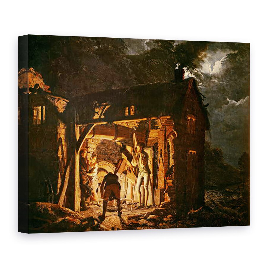 Tablou canvas - Joseph Wright - Forja de fier vazuta din Fara, 60 x 80 cm