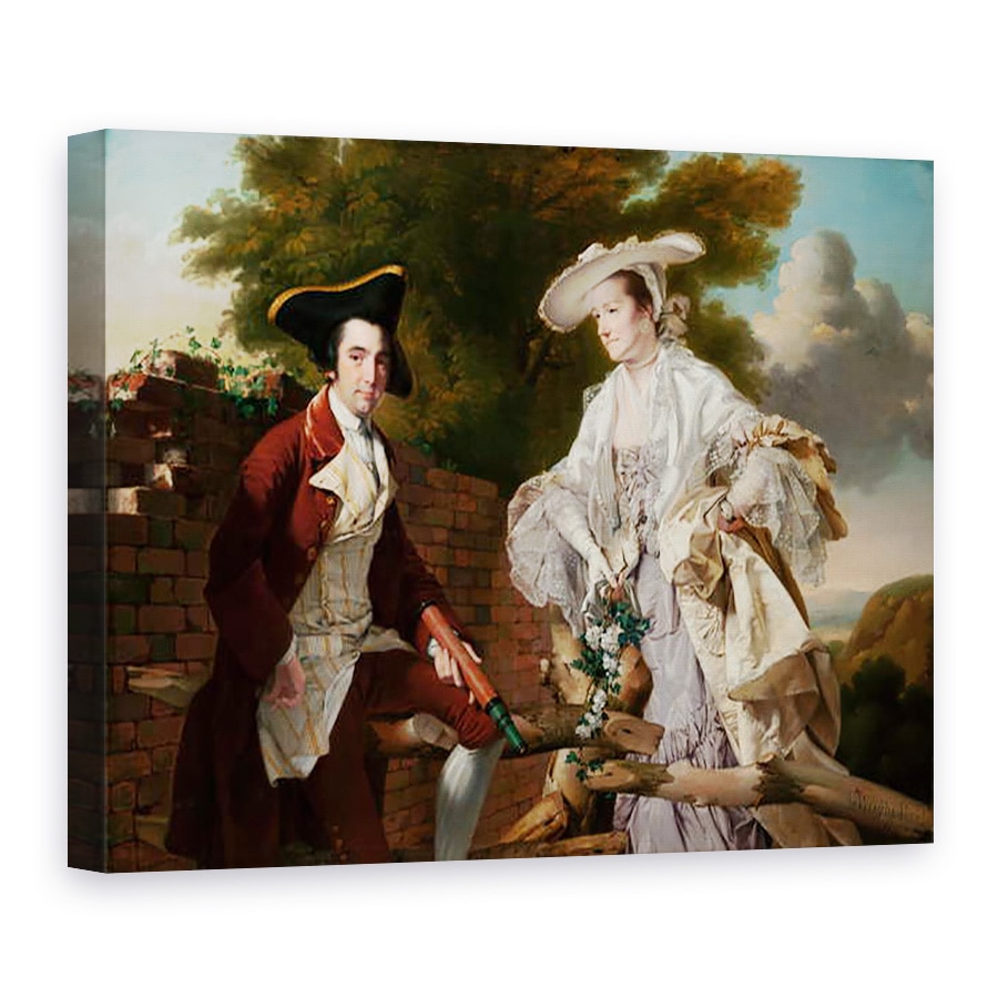Tablou canvas - Joseph Wright - Portret De Peter Perez Burdett si Prima Sa Sotie Hannah, 50 x 70 cm