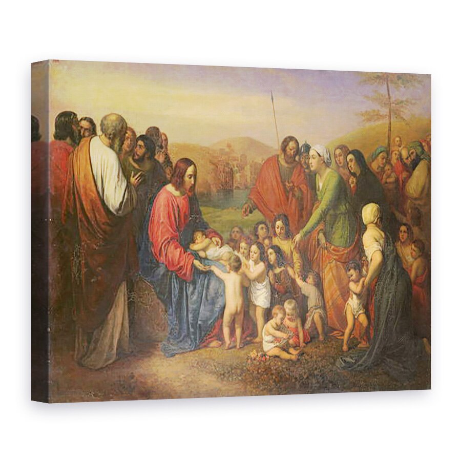 Tablou canvas - Joseph-Nicolas Robert-Fleury - Lasati copiii mici sa vina la mine, 75 x 100 cm