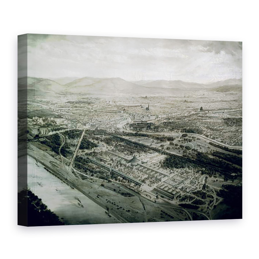Tablou canvas - Josef Langl - Vedere la Viena in momentul expozitiei mondiale, 75 x 100 cm