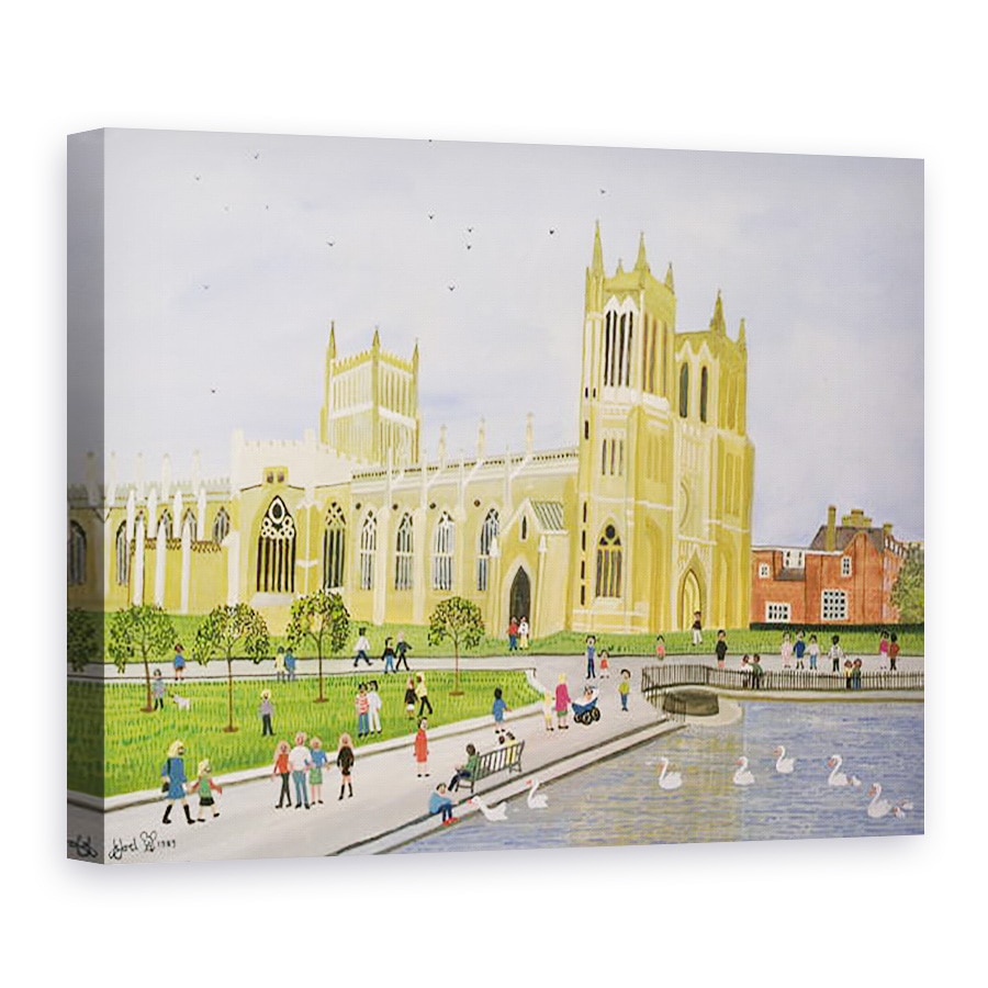 Tablou canvas - Judy Joel - Catedrala din Bristol si Colegiul Verde, 60 x 80 cm